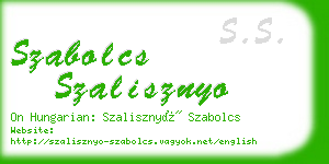 szabolcs szalisznyo business card